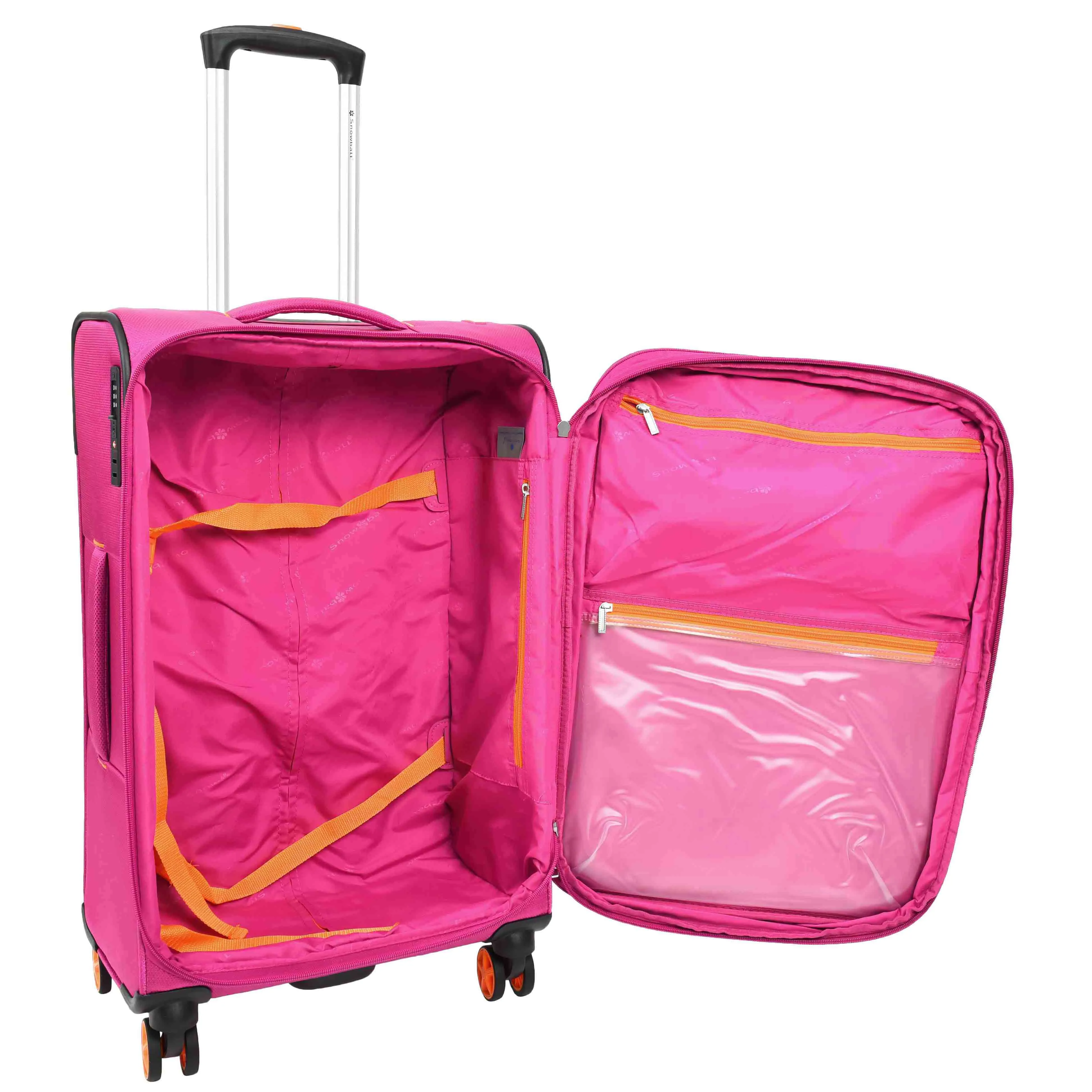 4 Wheel Soft Suitcases Lightweight Expandable Luggage TSA Lock Travel Bags Trivial Pink