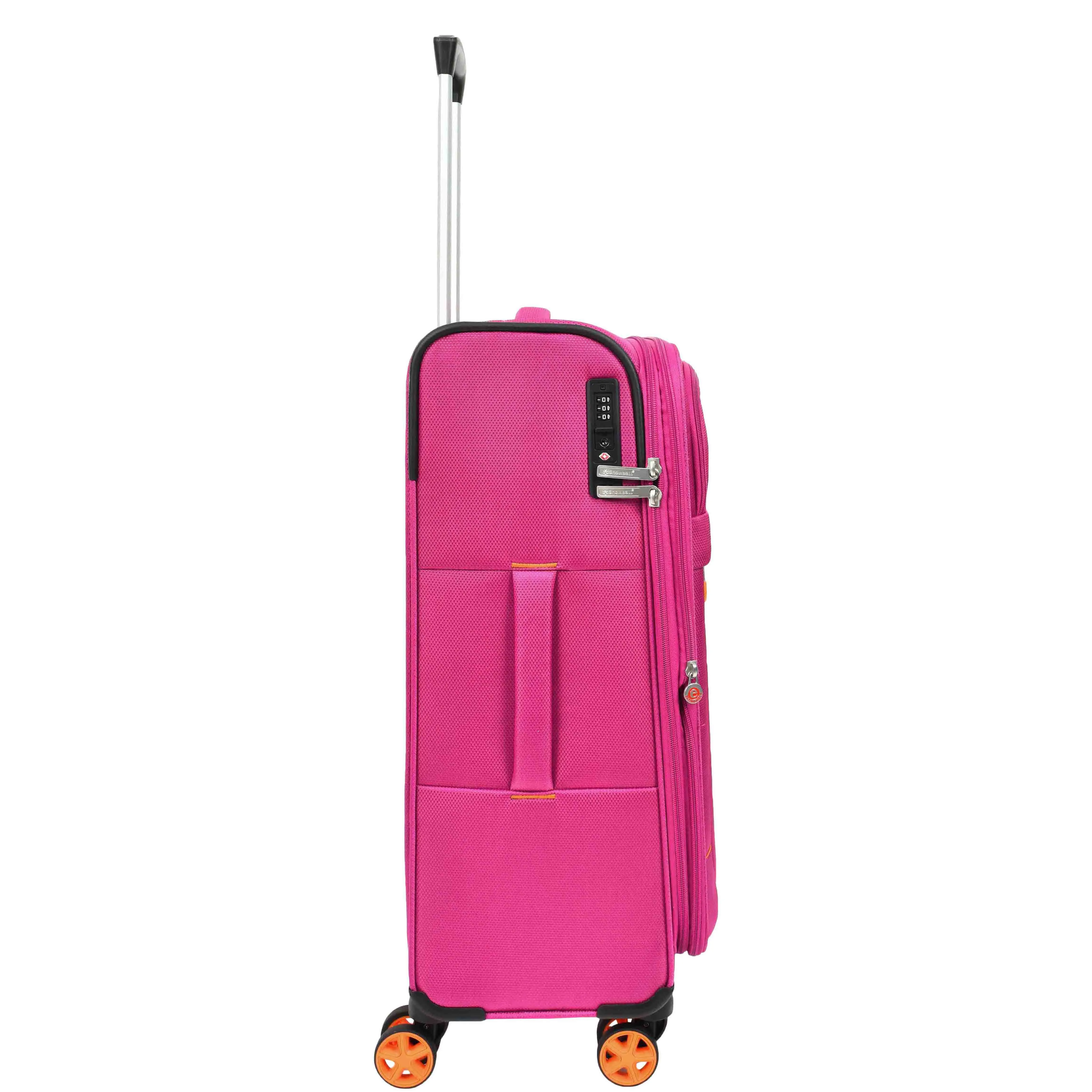 4 Wheel Soft Suitcases Lightweight Expandable Luggage TSA Lock Travel Bags Trivial Pink