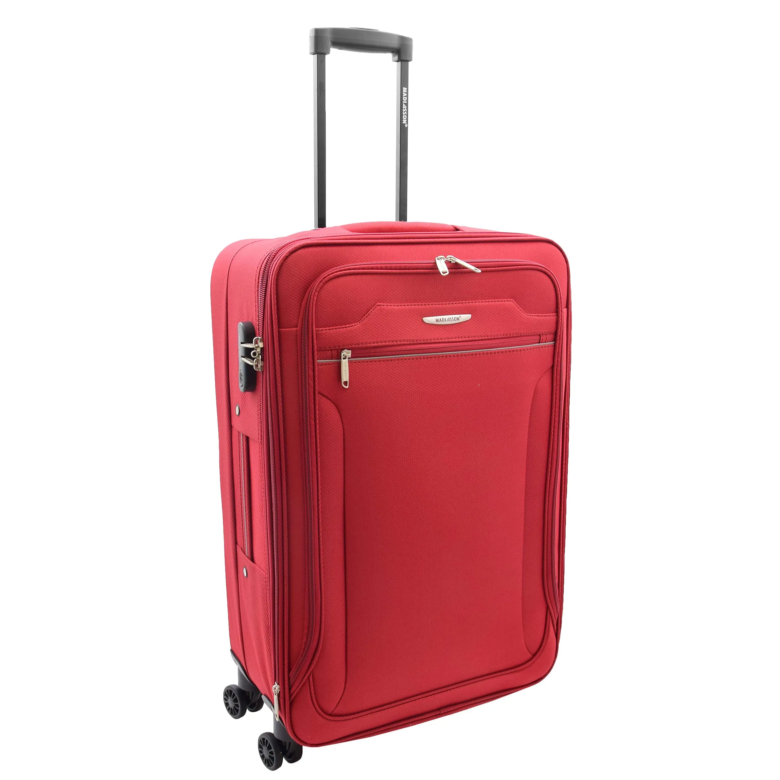 4 Wheel Suitcases Lightweight Soft Luggage Expandable Digit Lock Travel Bags Floaty Red