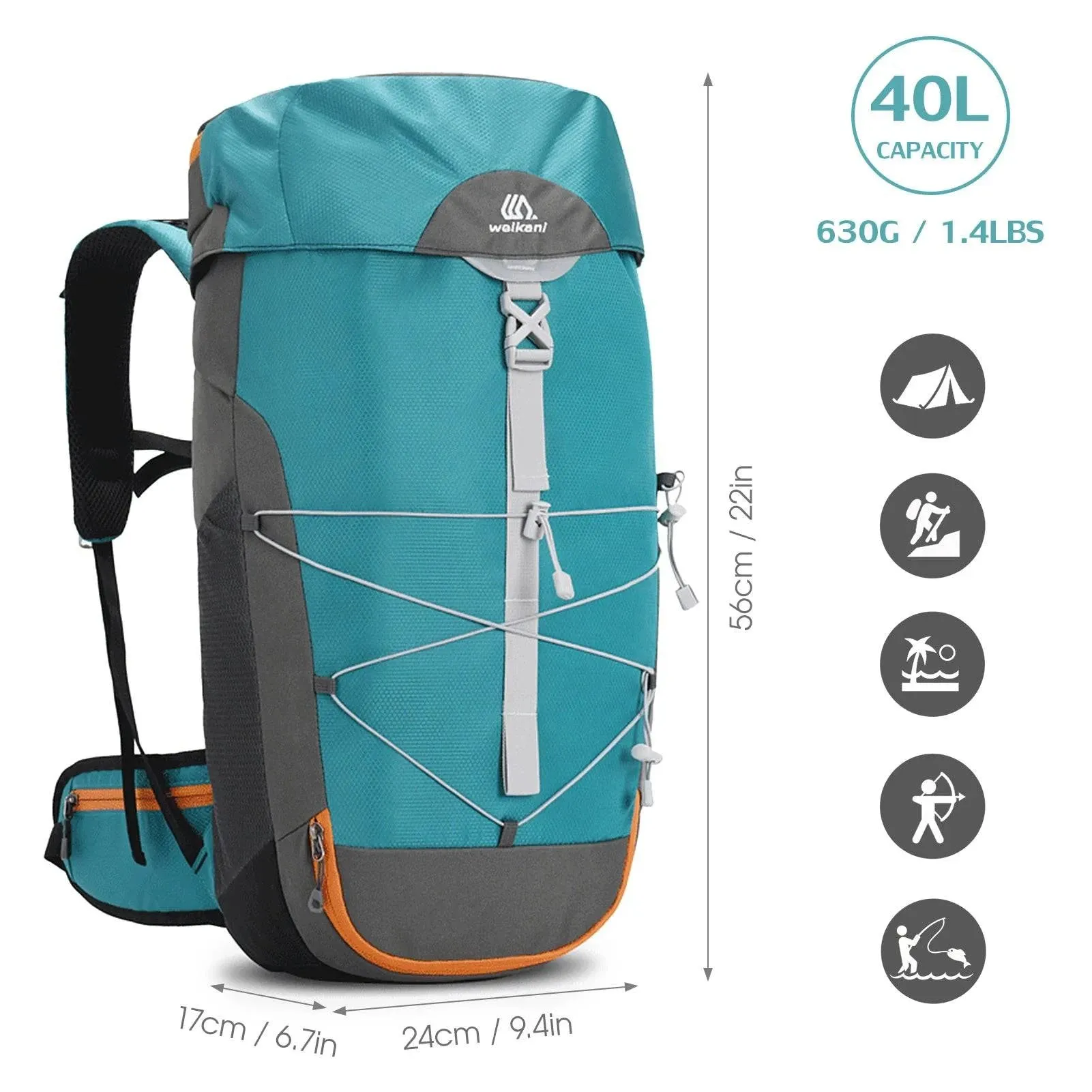 40 L Large Capacity Lightweight Insulated Hydration Backpack Shoulder Leisure Outdoor Sports Backpack for Hiking Cycling Camping