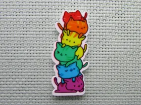 A Pile of Rainbow Cats Needle Minder, Cover Minder, Magnet