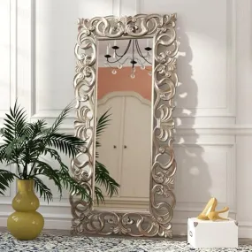 Aafiyat Wall Mirror Crafted for Any Glamour Queen, This Floor Mirror is a Splendid Accent. Antique Peach Finish Dimensions72x0 inch Frame Material WoodOnly Frame with Out Mirror