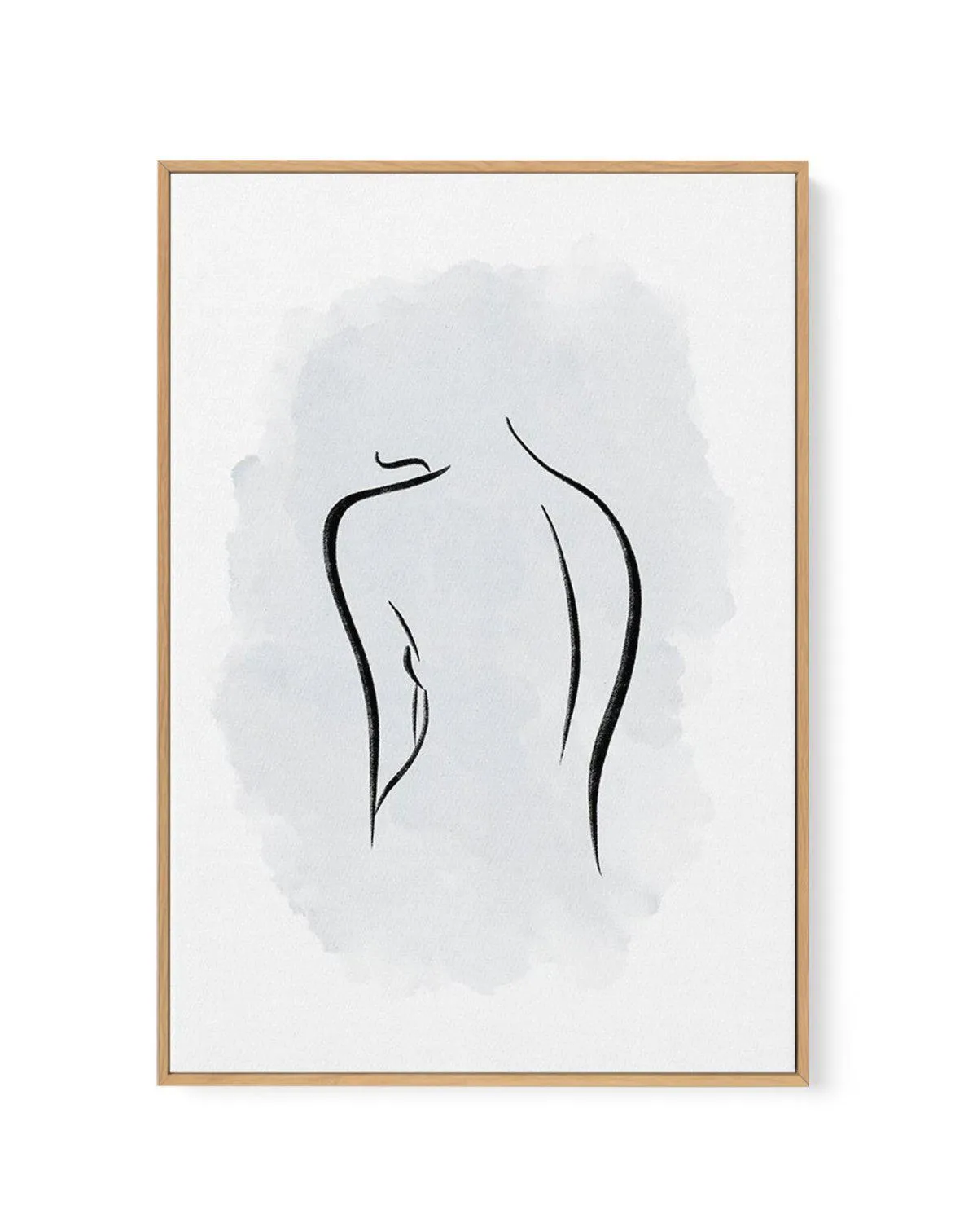 Abstract Body I | Periwinkle Blue | Framed Canvas Art Print