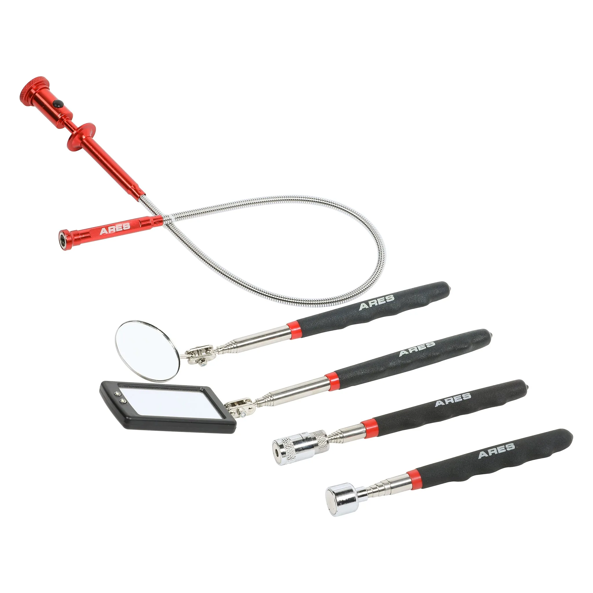 ARES 10094 - 5-Piece Magnetic Pickup and Inspection Tool Set