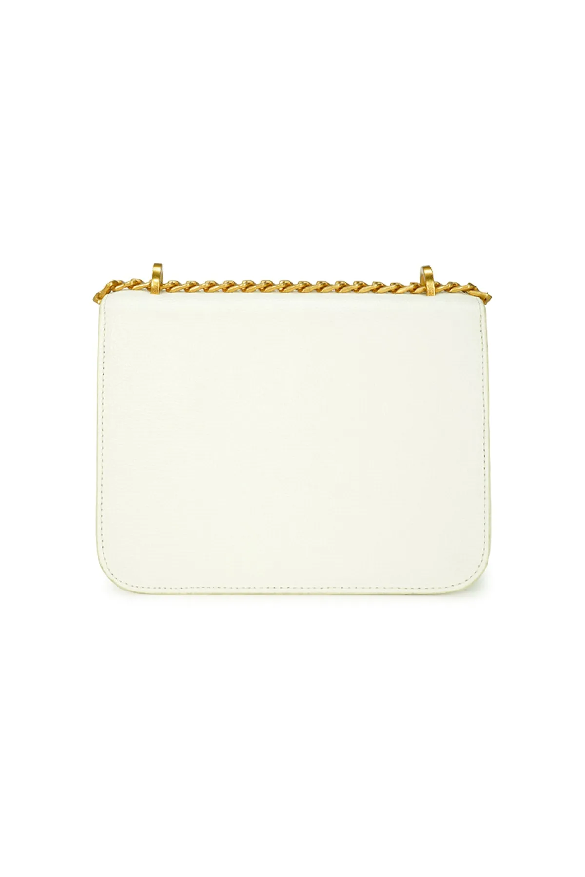 Audrey Chain Leather Bag Small - White