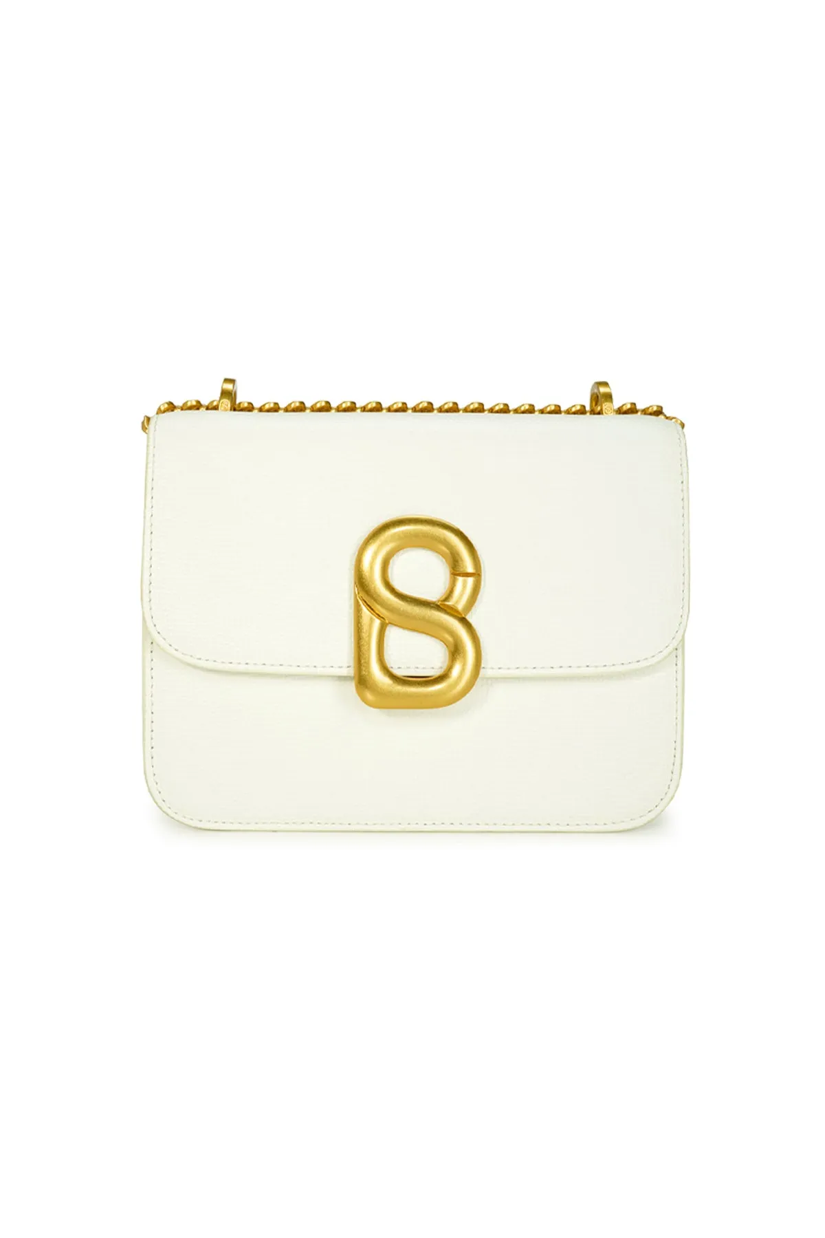 Audrey Chain Leather Bag Small - White