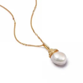 Baroque Pearl Shell 18ct Gold Plated Necklace SN12_GP