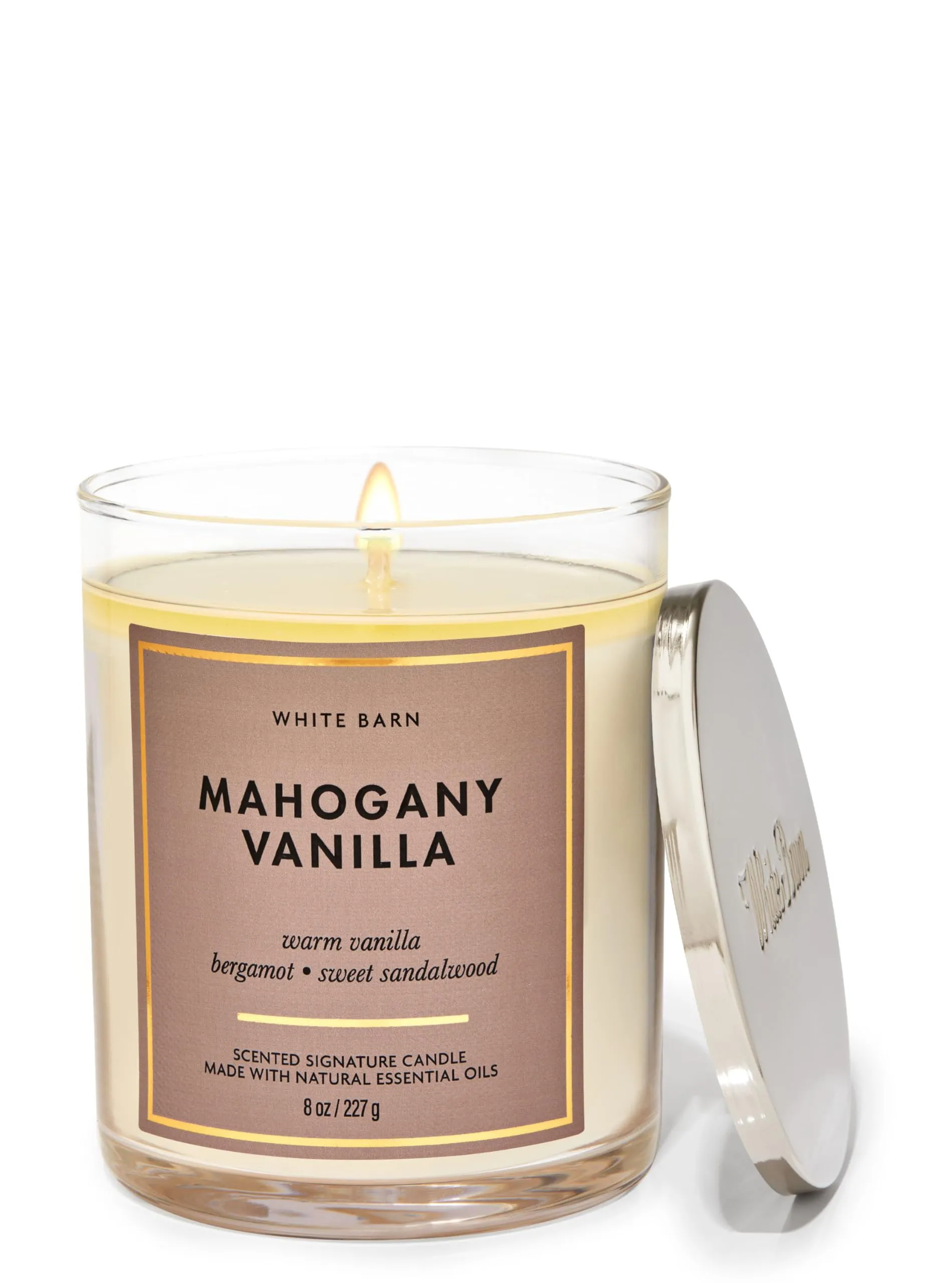 Bath & Body Works Mahogany Vanilla Signature Single Wick Candle 227g