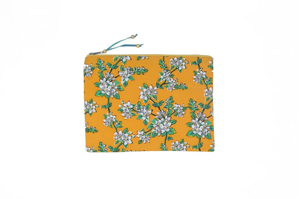 Beach Clutch - Saffron Almond Blossom