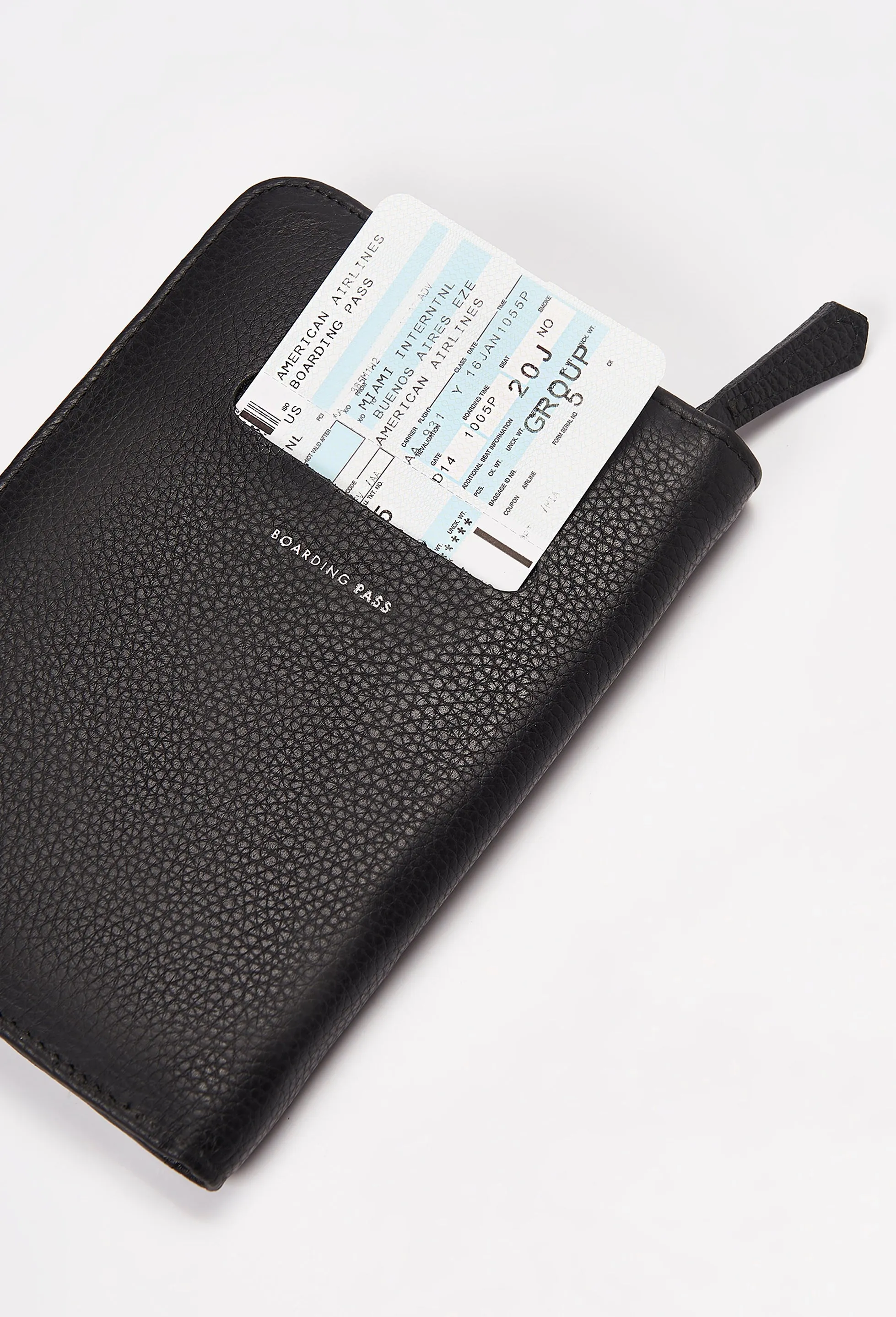 Black Leather Passport Holder