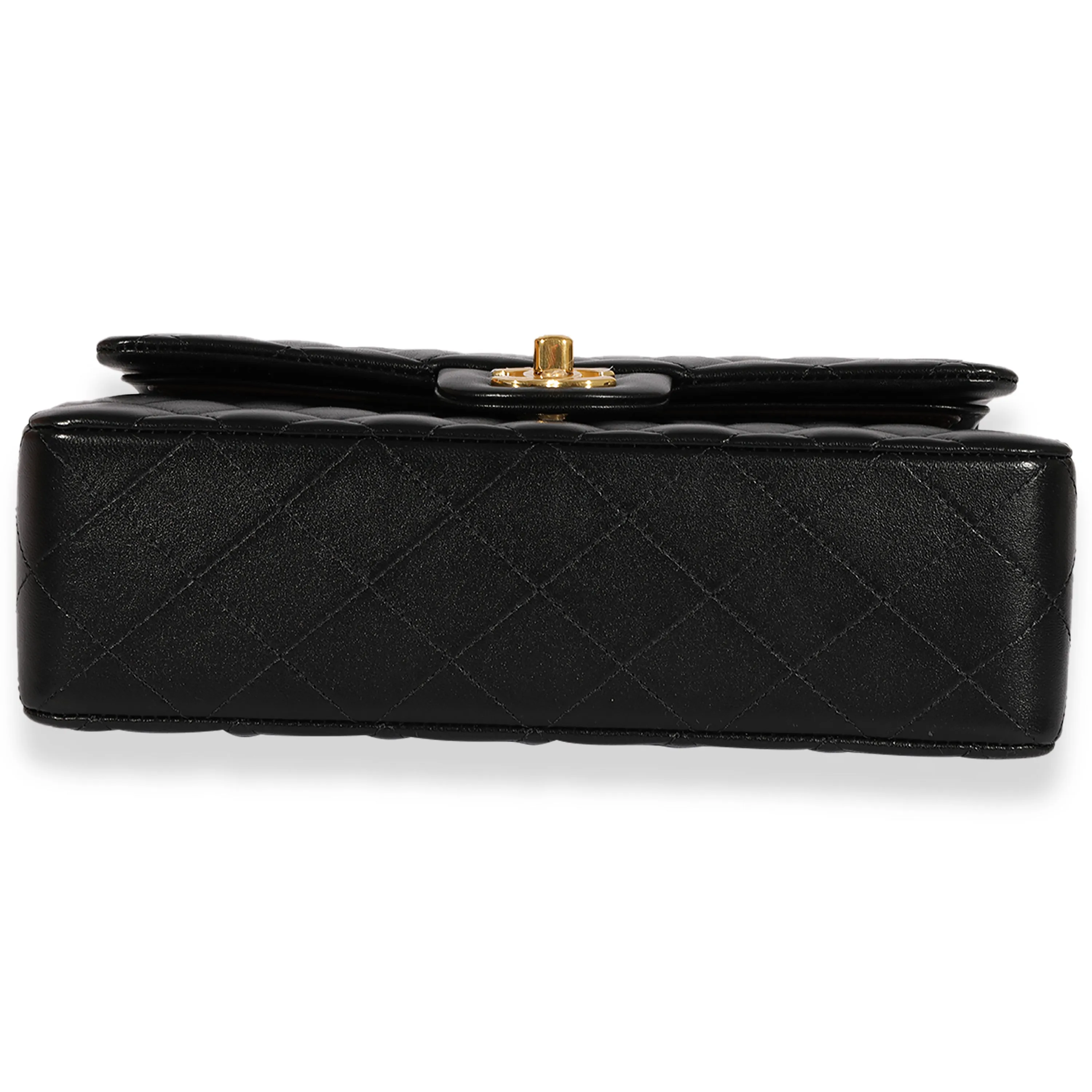 Black Quilted Lambskin Small Classic Double Flap Bag