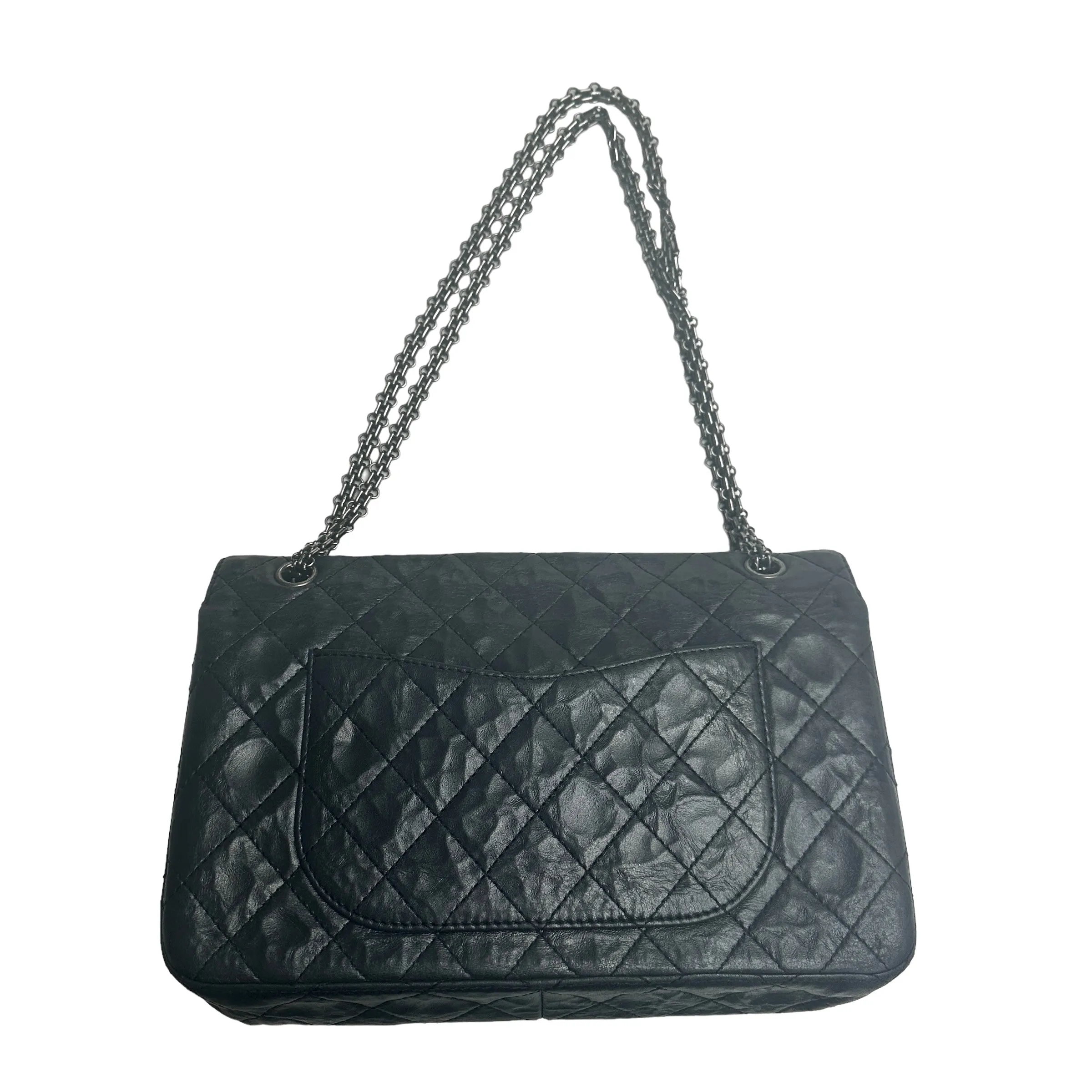 Black Reissue Double Flap Bag