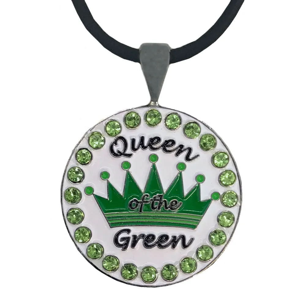 Bling Queen Of The Green (Green) Golf Ball Marker