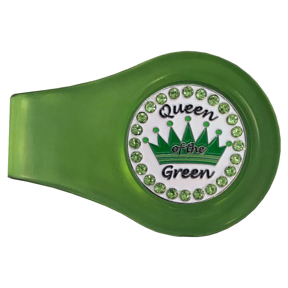 Bling Queen Of The Green (Green) Golf Ball Marker