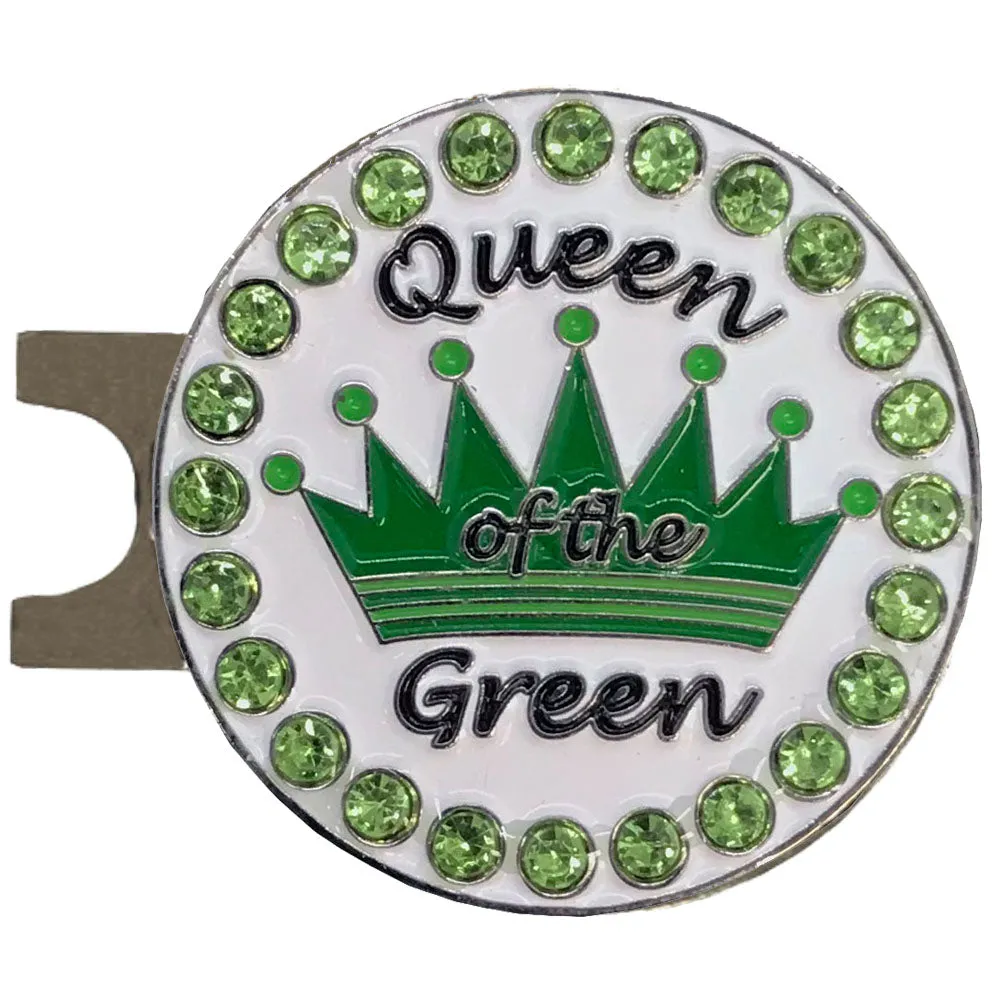 Bling Queen Of The Green (Green) Golf Ball Marker