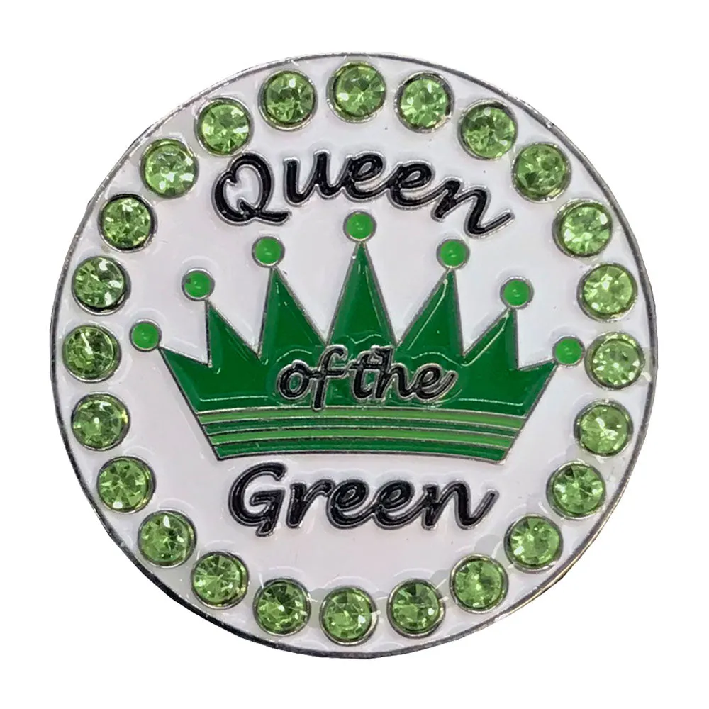 Bling Queen Of The Green (Green) Golf Ball Marker