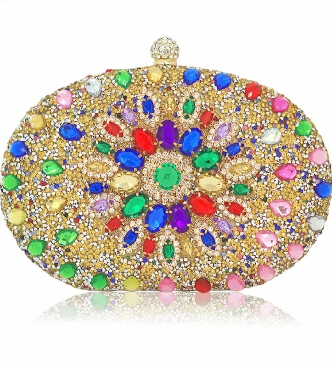 Bling Rhinestones Women Evening Clutch Bag Wedding Crystal Handbag