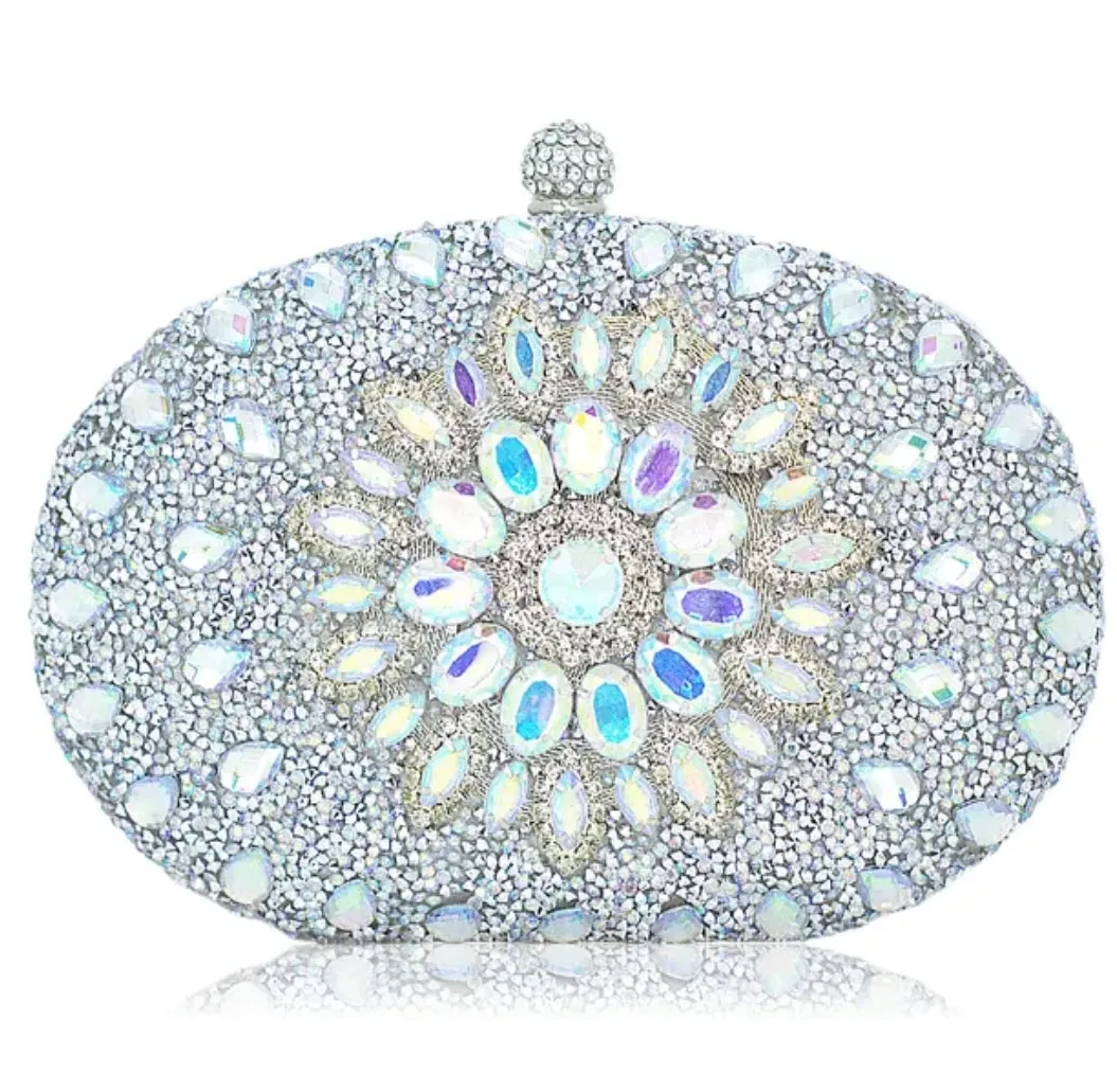 Bling Rhinestones Women Evening Clutch Bag Wedding Crystal Handbag