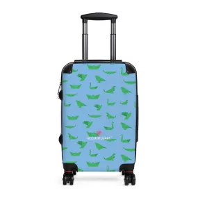 Blue Green Crane Cabin Suitcase, Japanese Style Designer Small Carry On Luggage For Men or Women