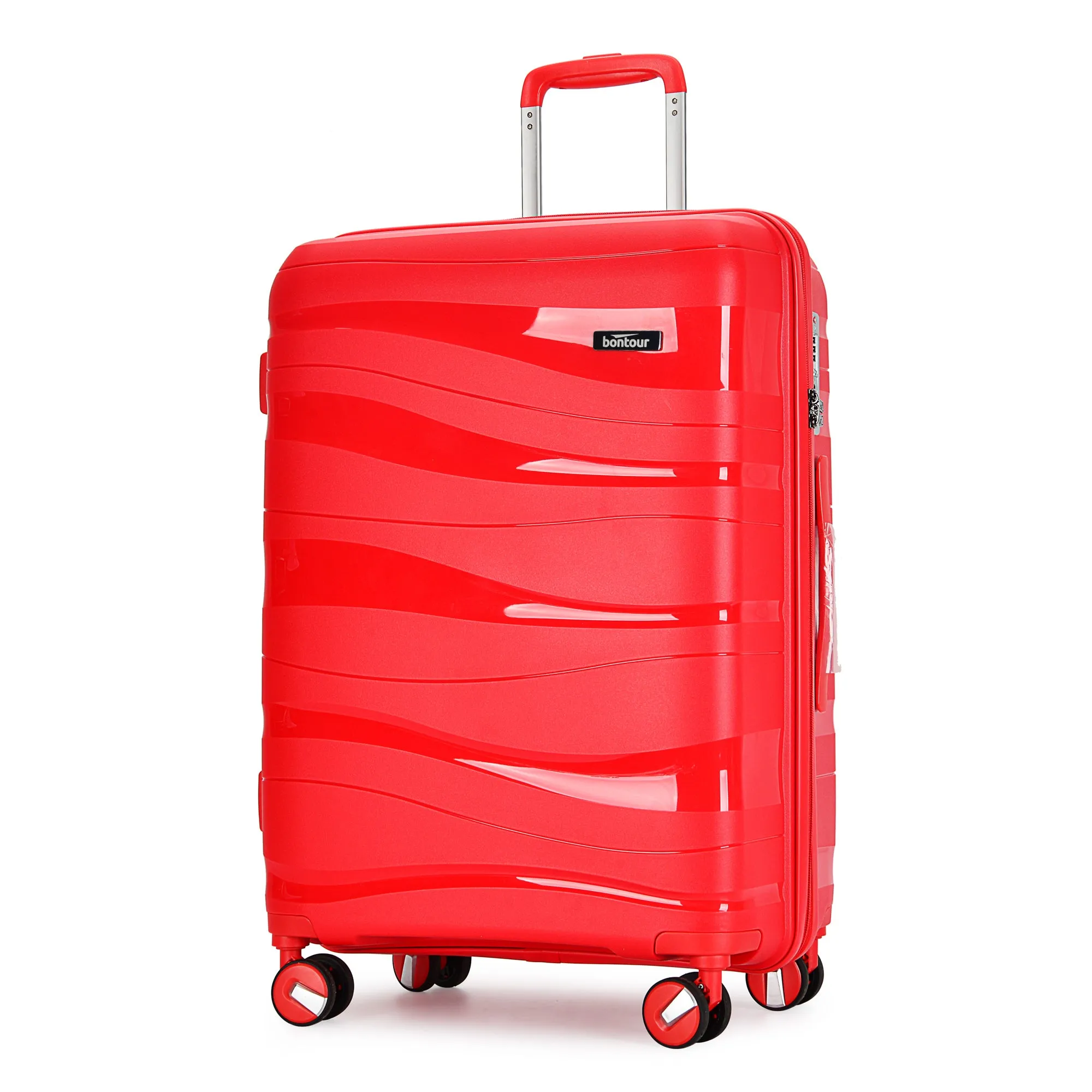 BONTOUR "Flow" 4-wheel suitcase 76x51x31 cm with TSA lock, size L, red