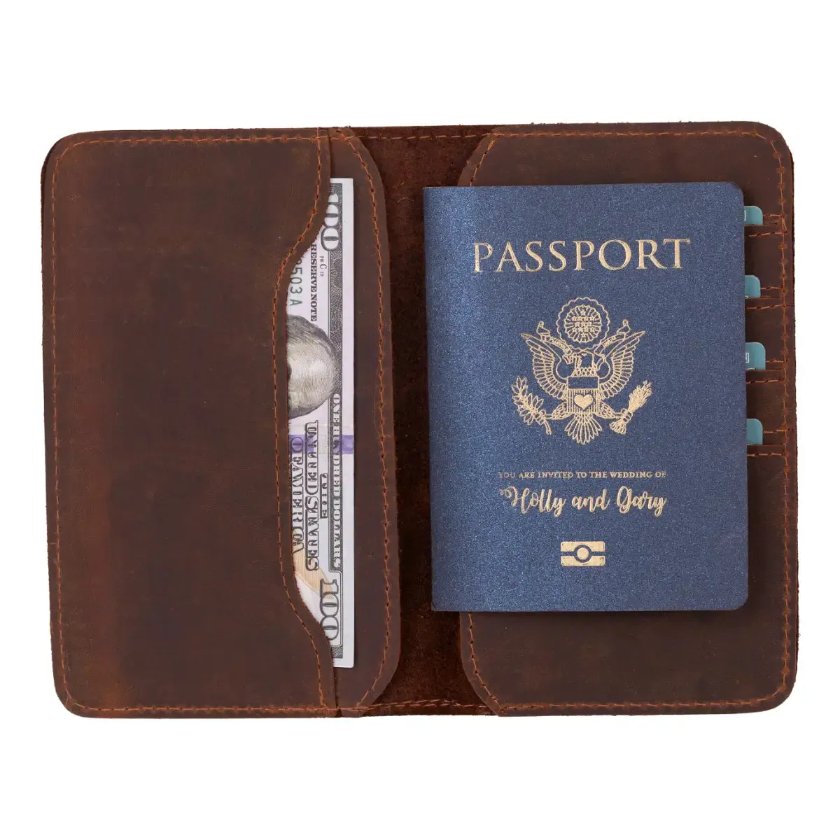 Brown Leather Passport Holder