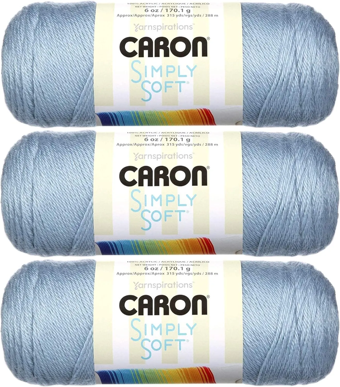 Caron Simply Soft Yarn Solids (3-Pack) Light Country Blue H97003-9709