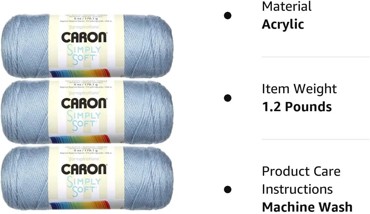 Caron Simply Soft Yarn Solids (3-Pack) Light Country Blue H97003-9709