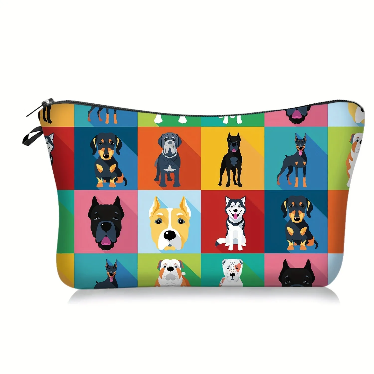 Cartoon Dog Print Makeup Bag Stylish Portable Travel Storage