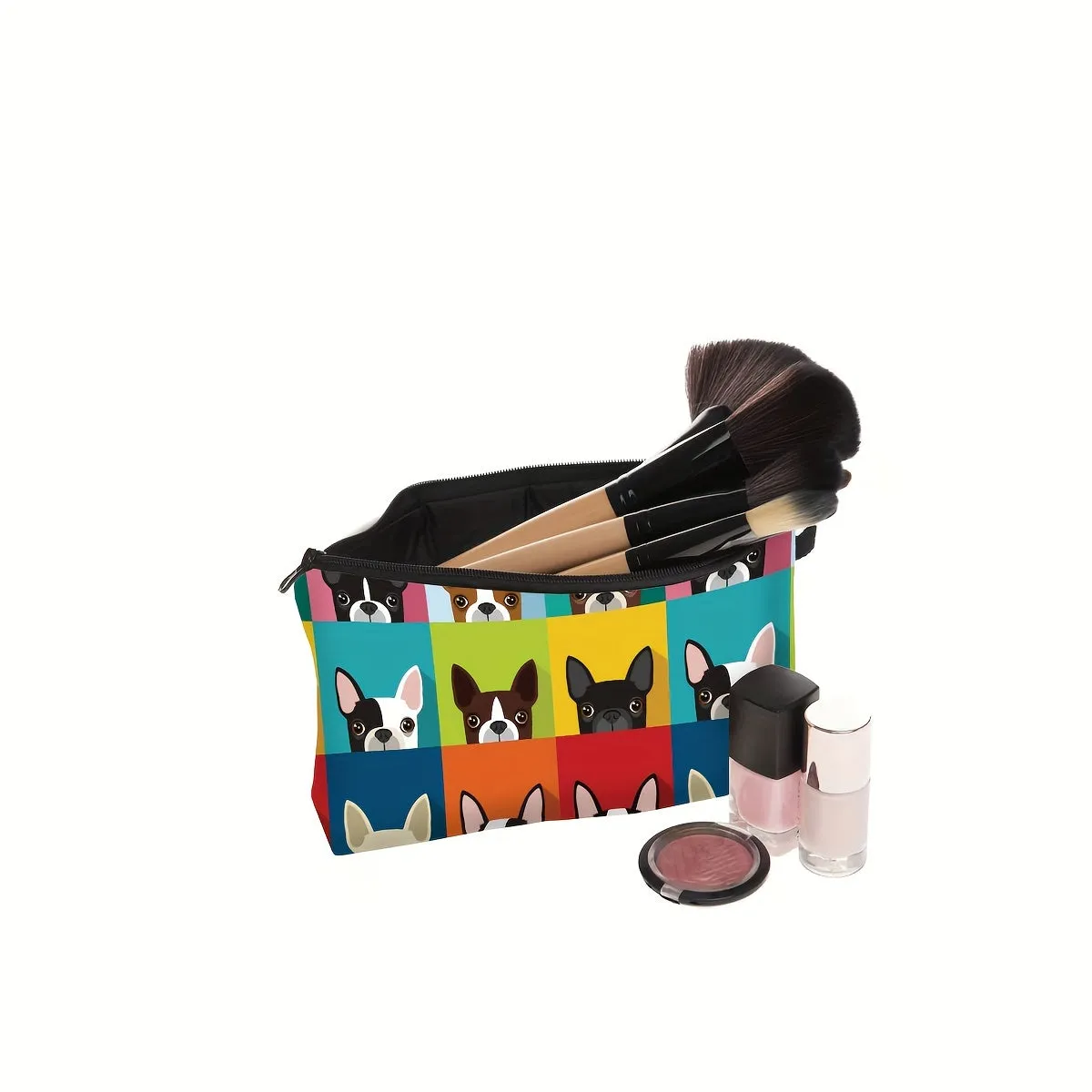 Cartoon Dog Print Makeup Bag Stylish Portable Travel Storage