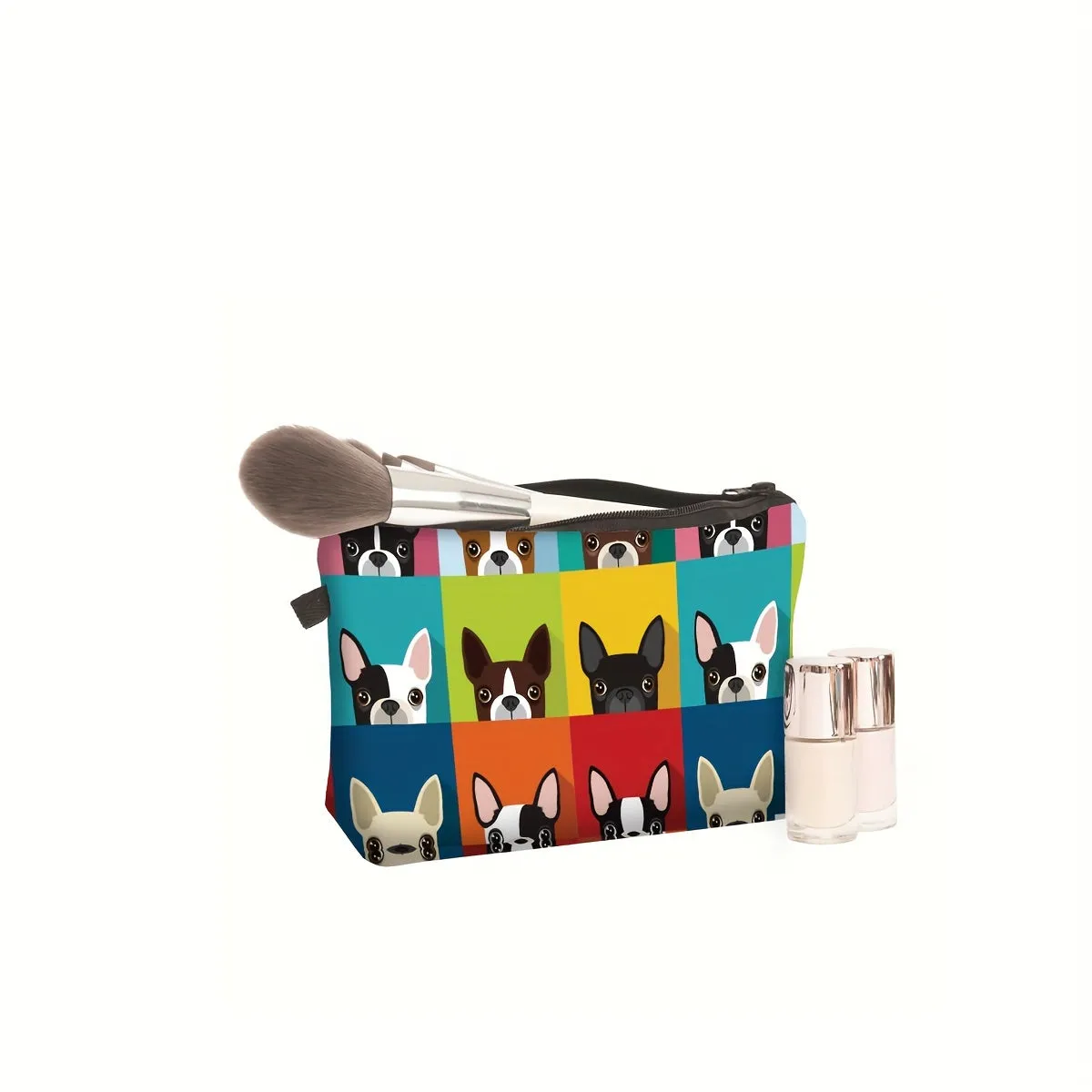 Cartoon Dog Print Makeup Bag Stylish Portable Travel Storage