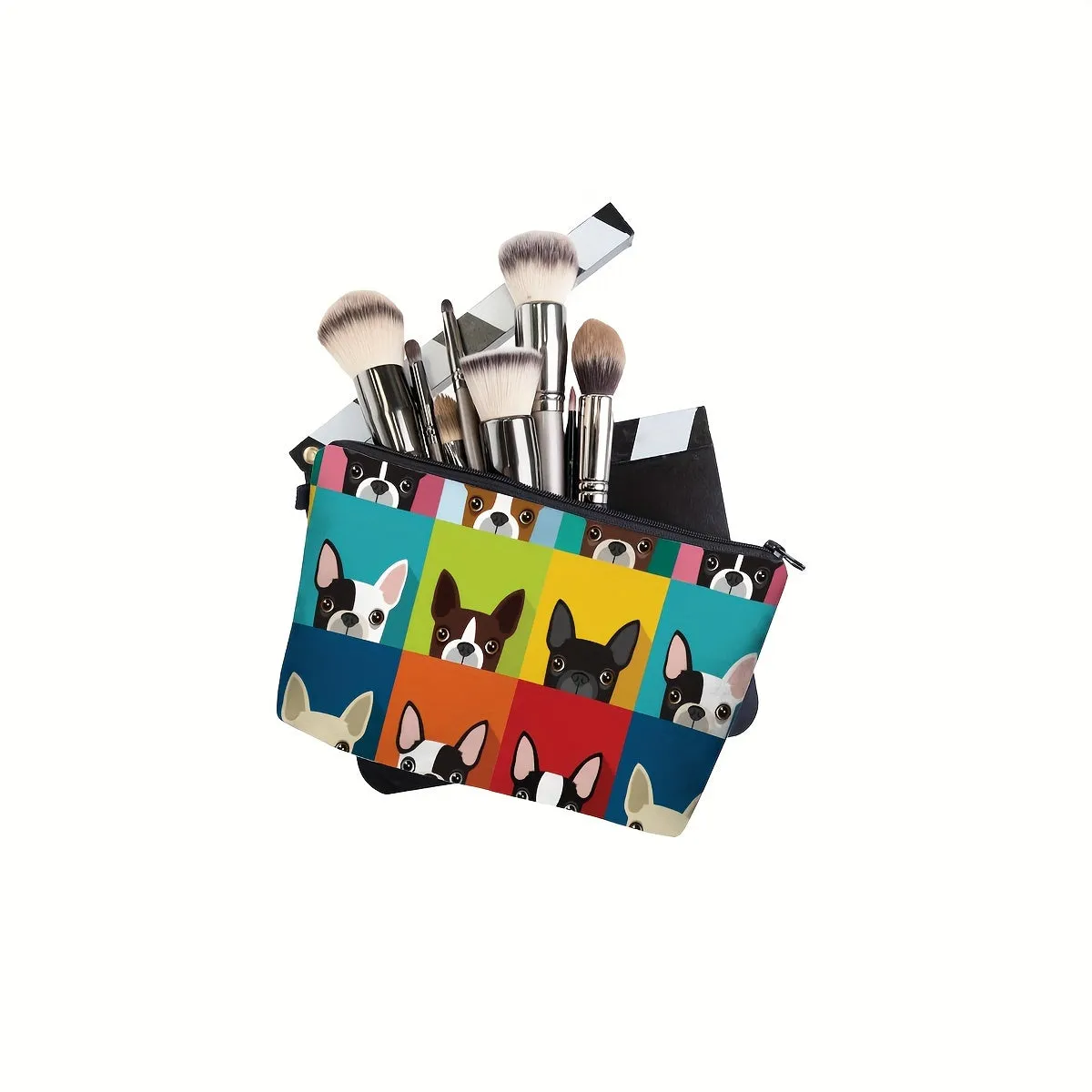 Cartoon Dog Print Makeup Bag Stylish Portable Travel Storage