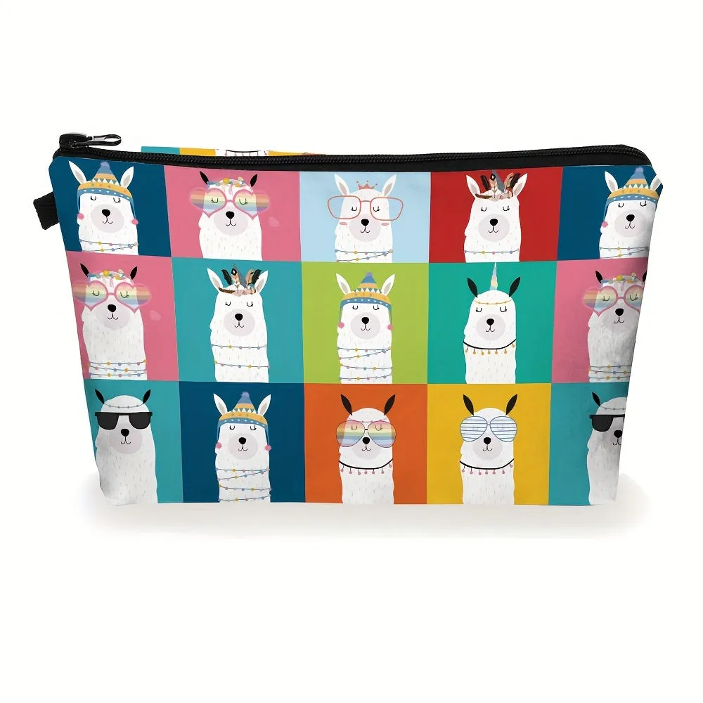 Cartoon Dog Print Makeup Bag Stylish Portable Travel Storage