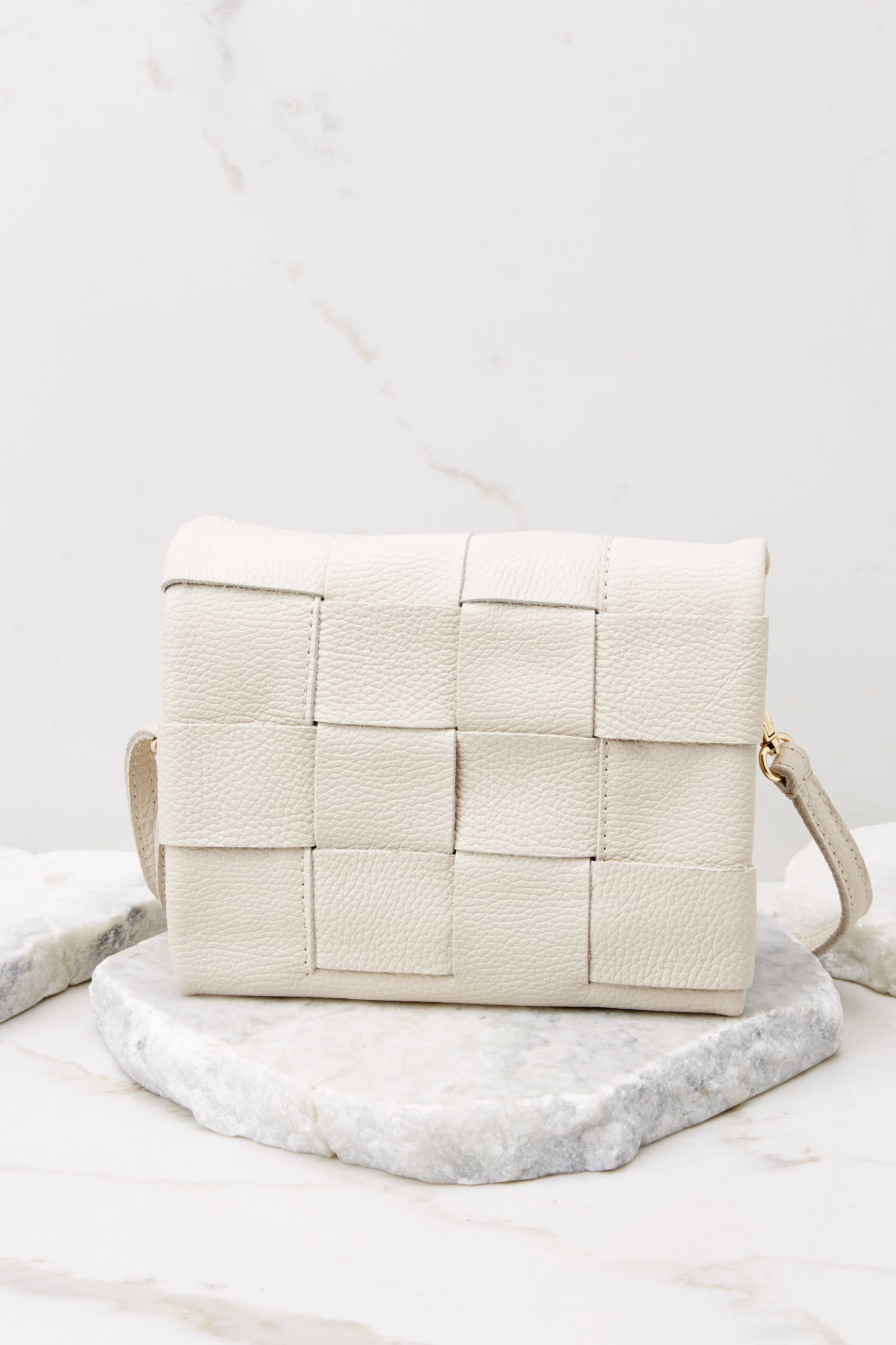 Caught In A Moment Beige Leather Bag