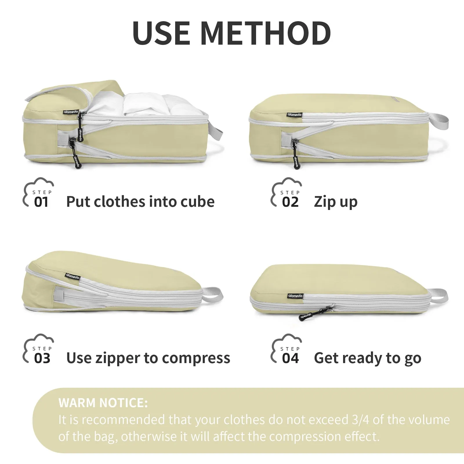 Compression Packing Cubes with Shoe Bag - Fresh Forest, 4 Pack