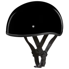 D1-ANS D.O.T. DAYTONA SKULL CAP W/O VISOR - HI-GLOSS BLACK