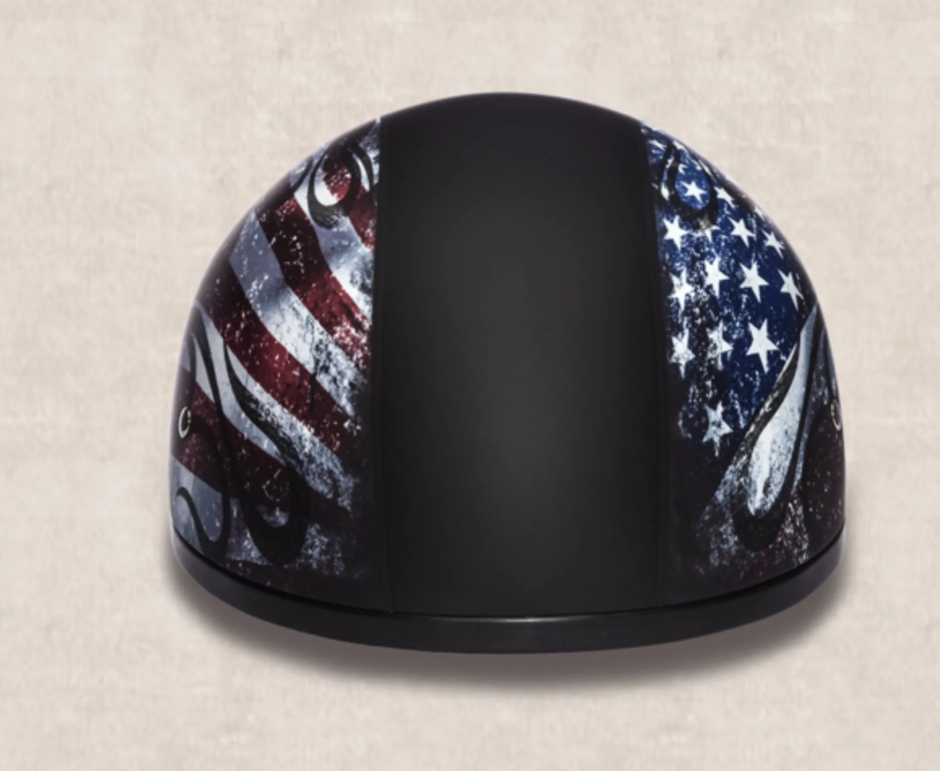 Daytona D.O.T Skull Cap Motorcycle Helmet With Eagle USA Flag