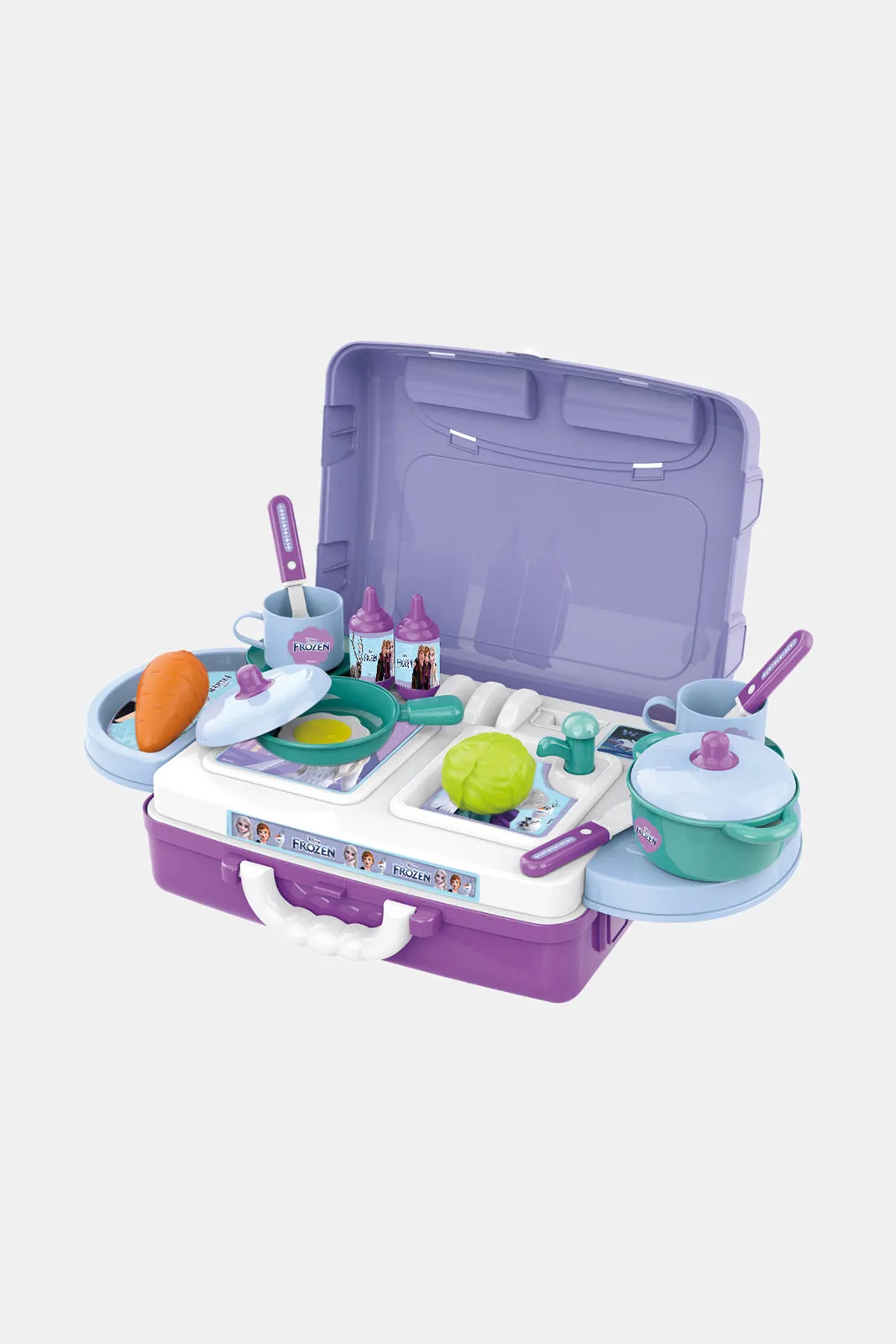 Disney Girls Blue Frozen  Kitchen Play Suitcase (30 Piece)