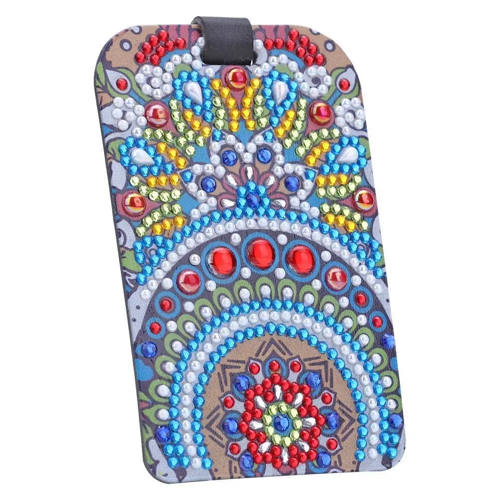 DIY Special Shaped Diamond Mandala Leather Luggage Boarding Pass