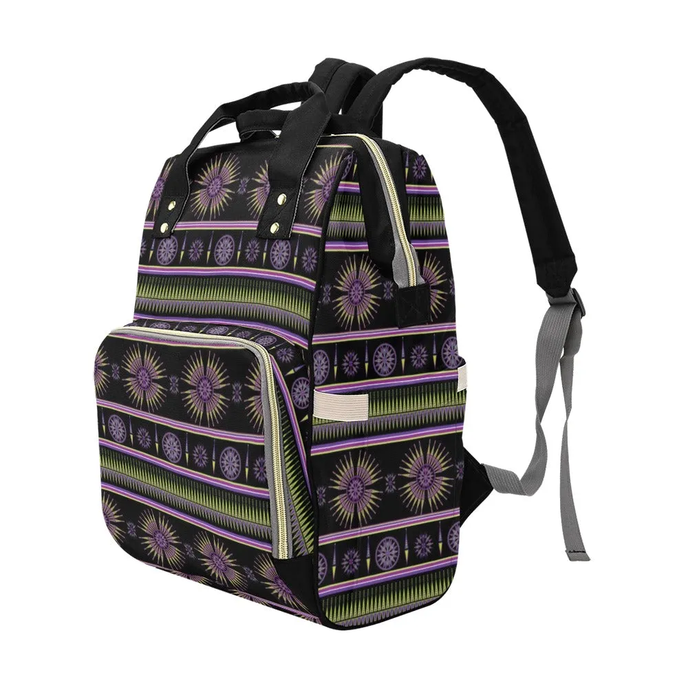 Evening Feather Wheel Multi-Function Diaper Backpack/Diaper Bag