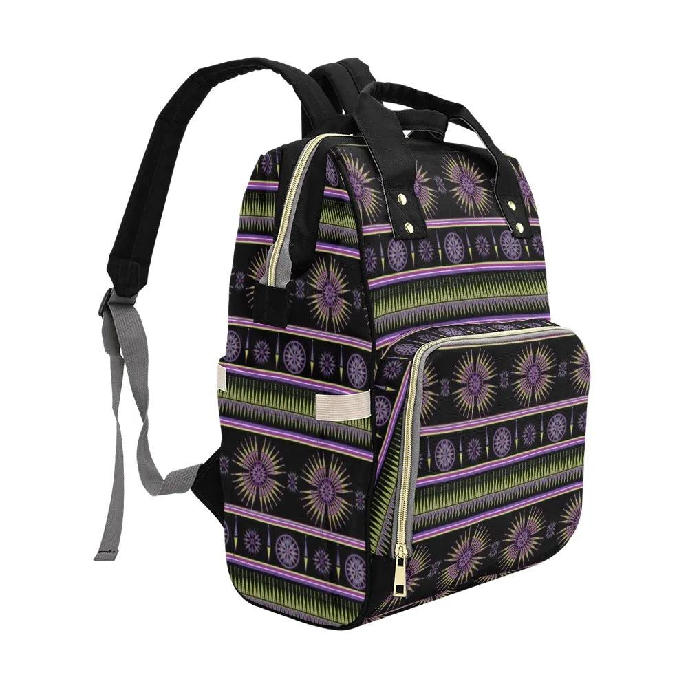 Evening Feather Wheel Multi-Function Diaper Backpack/Diaper Bag