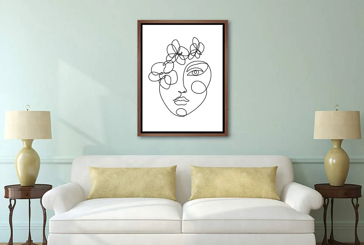 Face Line Drawing | Canvas Wall Art Print