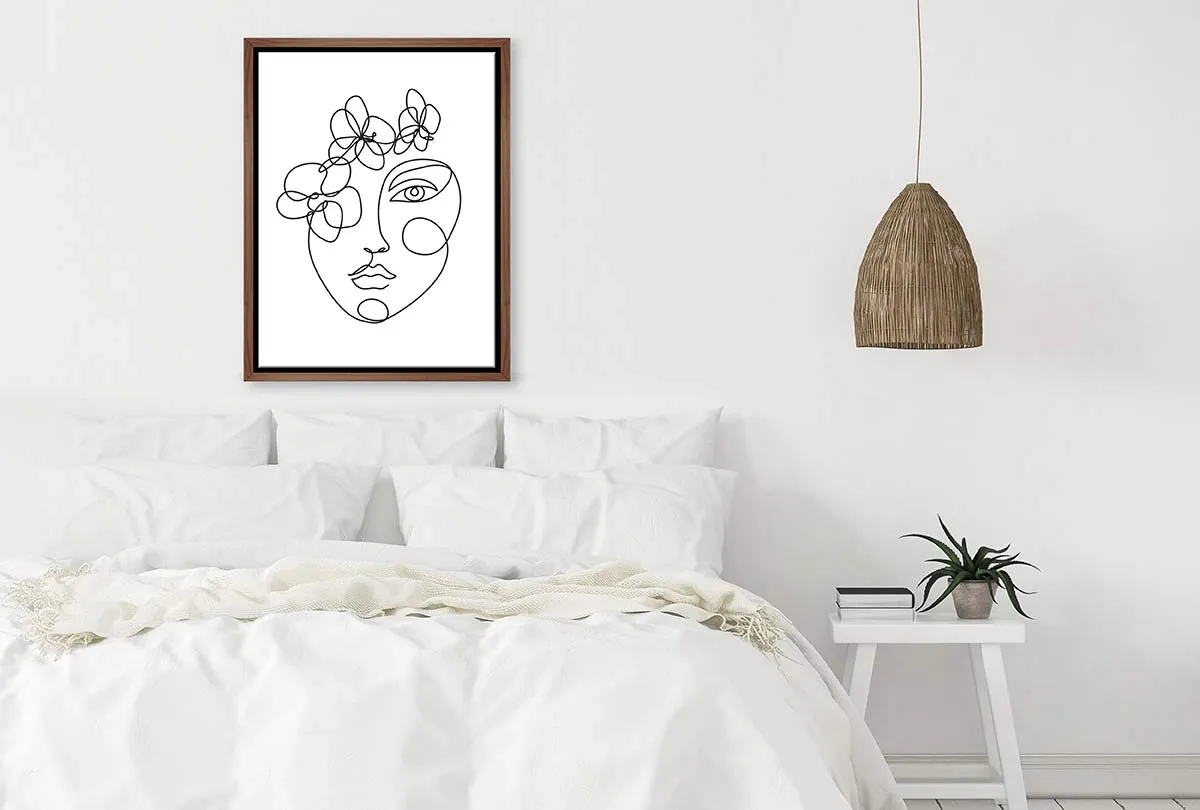 Face Line Drawing | Canvas Wall Art Print