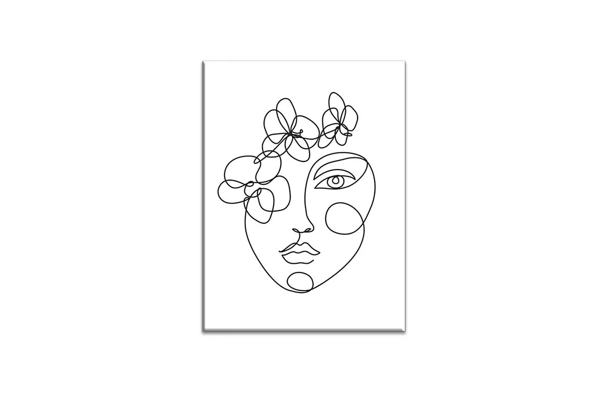 Face Line Drawing | Canvas Wall Art Print