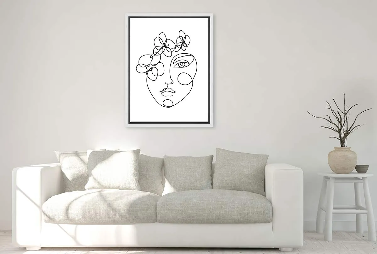 Face Line Drawing | Canvas Wall Art Print