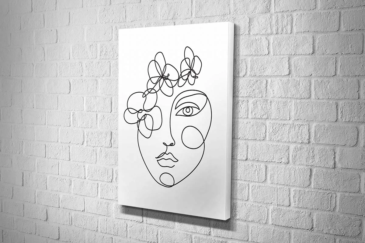 Face Line Drawing | Canvas Wall Art Print