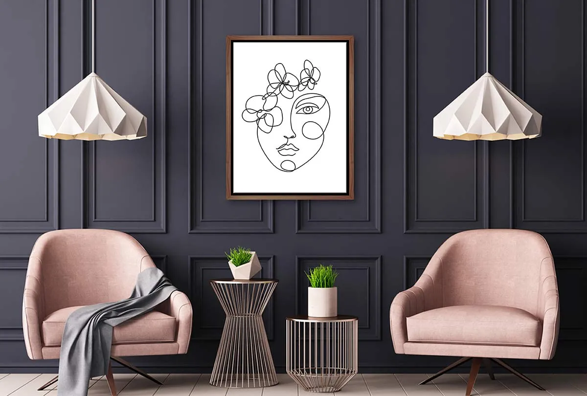 Face Line Drawing | Canvas Wall Art Print