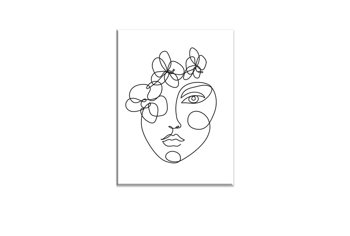 Face Line Drawing | Canvas Wall Art Print