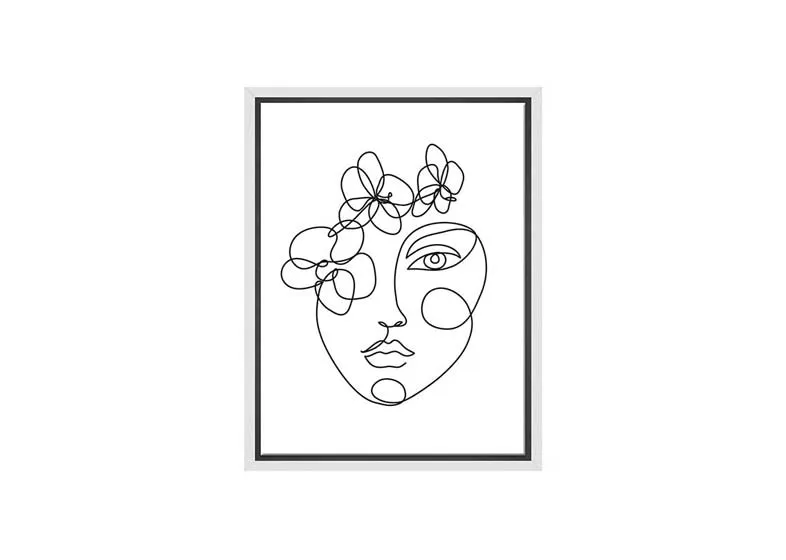 Face Line Drawing | Canvas Wall Art Print