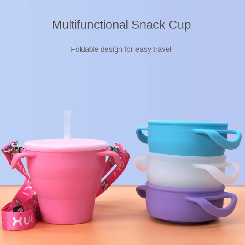 Foldable Baby Eco Friendly Silicone Snack Cup Easy Clean