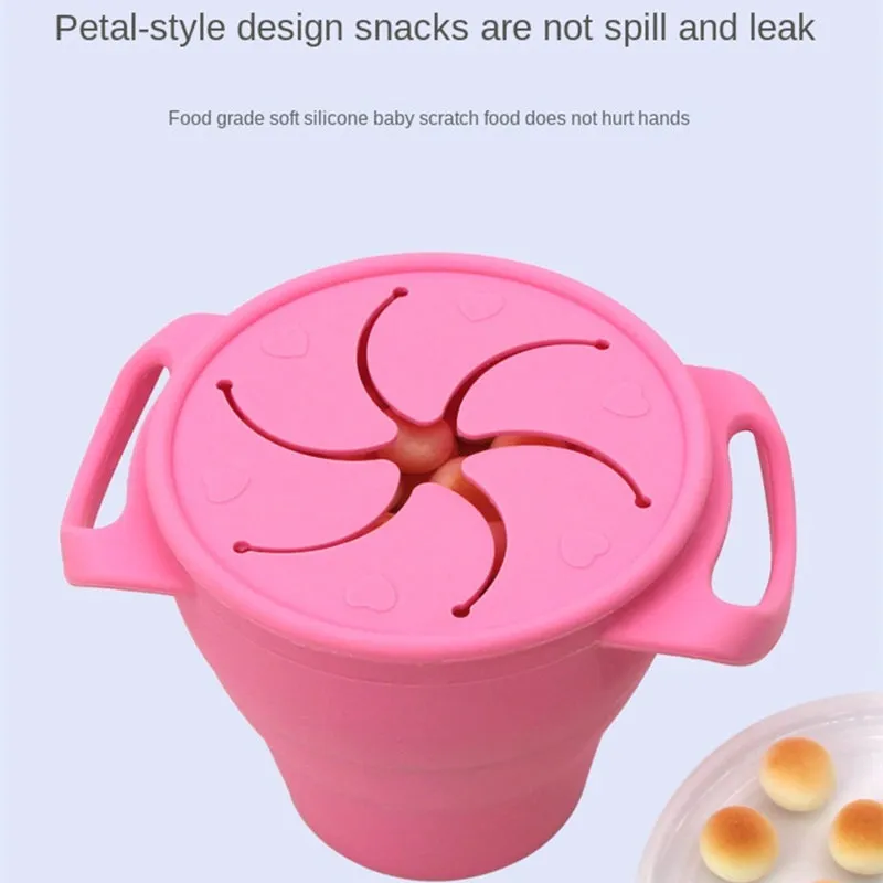 Foldable Baby Eco Friendly Silicone Snack Cup Easy Clean